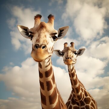 Nice tall giraffes animal images Generative AI