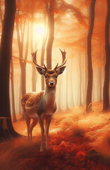 deer in the woods