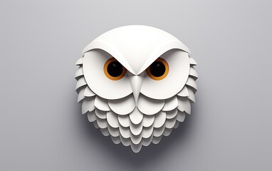 A Simple Snowy Owl Icon Unveiled