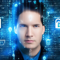 Artificial intelligence human face learning, generative ai.