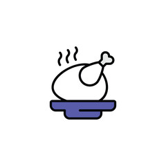 Chicken icon design with white background stock illustration