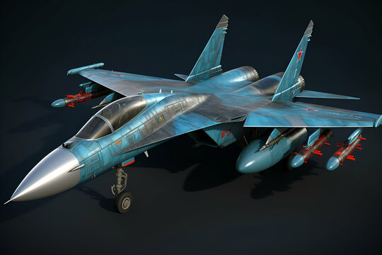 MiG-35 fighter, armed and ready for multirole mission. Detailed weaponry, realistic approach. Military-inspired palette.