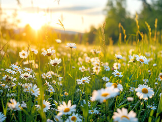 Fototapeta premium Meadow with Flowers