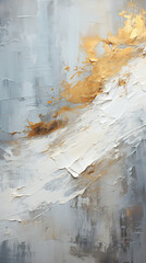 Abstract background in the style of textured painting with bold blue and gold brushstrokes on canvas. Artwork style oil or acrylic smears. Contemporary trendy design, header, interiors picture, cover