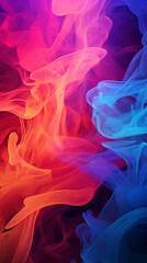 Wallpaper art Explosions vibrant multicolored smoke create an otherworldly spectacle, smoke neon colorful swirling vibrant liquid colors twirling against inky darkness the background Generative Ai