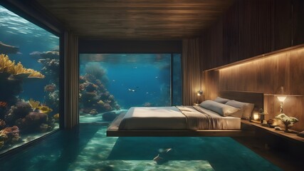Obraz na płótnie Canvas Home in Underwater Background Very cool