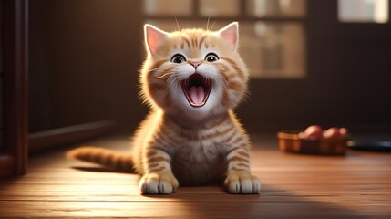 Happy and Cute Cat Laughing 8K/4K - Photorealistic


