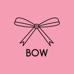 Icon cute bow on a pink background.
