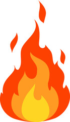 Fire icon design in flat style.