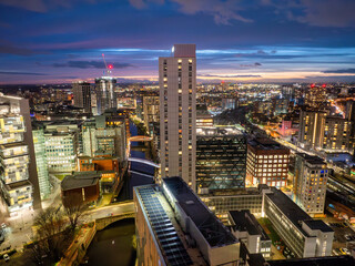 Fototapeta na wymiar Manchester Cityscape at twilight 