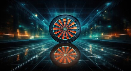 A circle of light transports us to a game-filled night, where a dart board in a room becomes our wheel of fate