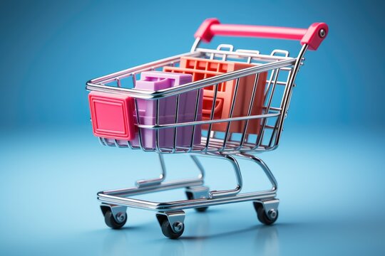 A lone handcart sits abandoned, its once neat arrangement of small plastic boxes now scattered haphazardly, a symbol of the endless cycle of consumerism and the weight of material possessions