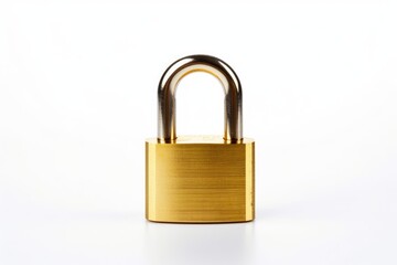 Naklejka premium Unlocked Brass Lock - The Concept of Business Security and Access with Chrome and Iron Key 