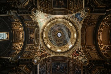 Fototapeta na wymiar Dome of the Church of Sant'Andrea della Valle, Rome, Italy
