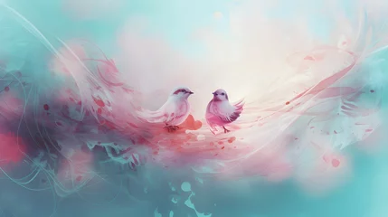 Poster love birds abstract background © LV