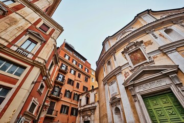 Facade of the church of San Bernardo alle Terme, Rome, Italy