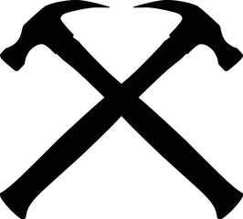 Crossed Hammer SVG Cut File for Cricut and Silhouette, EPS ,Vector, PNG , JPEG, Zip Folder