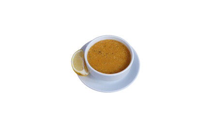 traditional Turkish soup Ezogelin, isolated