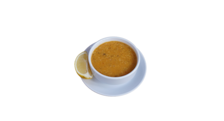 traditional Turkish soup Ezogelin, isolated
