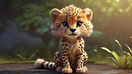 cute animal Cheetah cartoon image