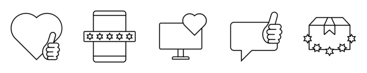 Simple Set of Testimonials Related Vector Line Icons