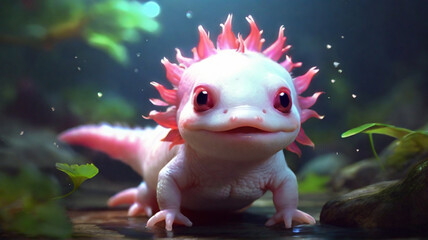 cute animal Axolotl cartoon image