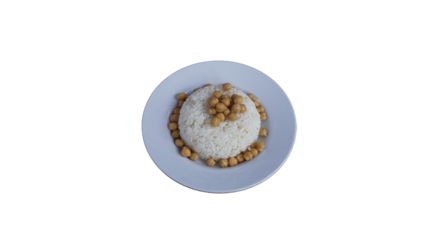 Turkish style chickpea pilaf, ready to serve chickpea rice, isolated