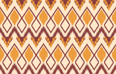 Ethnic abstract ikat art. Aztec ornament print. geometric ethnic pattern seamless  color oriental.  Design for background ,curtain, carpet, wallpaper, clothing, wrapping, Batik, vector illustration.