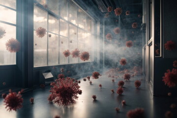 viral apocalypse indoors background