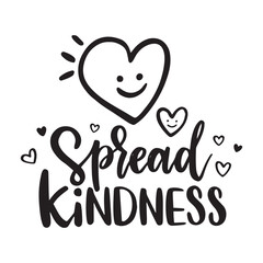 Spread Kindness, hand drawn lettering phrase. Motivational quote for print, textile, decor, poster, card. Modern brush calligraphy.