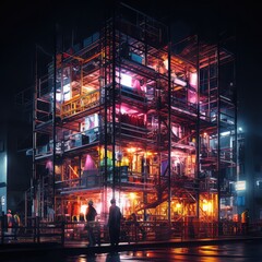 A futuristic neon cityscape, Generative AI