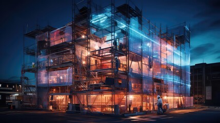 A futuristic neon cityscape, Generative AI