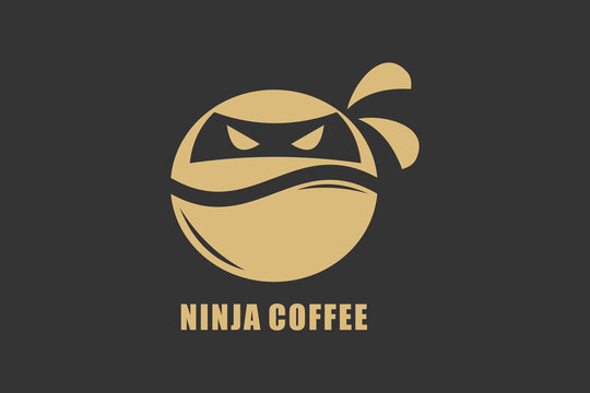 ninja coffee logo design with modern concept