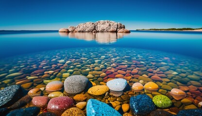 Fototapeta premium A breathtakingly clear lake its waters
