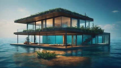 Home in Underwater Background Very cool
