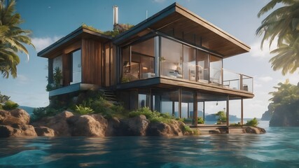 Home in Underwater Background Very cool