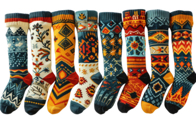 Cozy Thermal Socks Set on Transparent Background