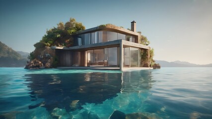 Home in Underwater Background Very cool