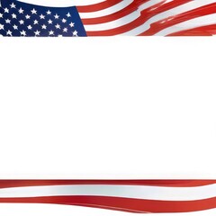 American flag white background with copy space for 4th july independent day. American Flag Border

