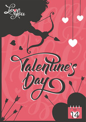 Valentine's Day vector design for greeting cards, flyers, posters. Vector illustration 05