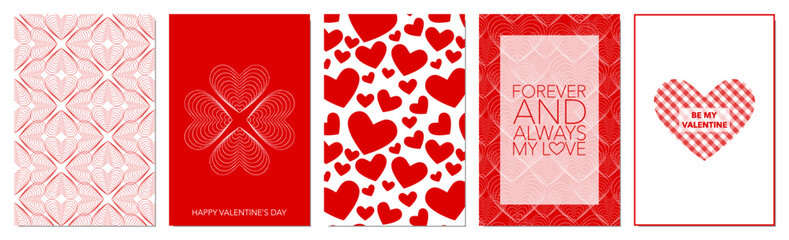 Set of Red Heart Valentine’s Day Wish Card 