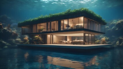 Home in Underwater Background Very cool