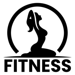 Woman Gym Logo vector art illustration black color