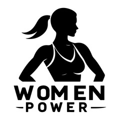 Woman Gym Logo vector art illustration black color