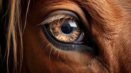 A close-up of a horse's expressive eyes, showcasing its beauty and strength.