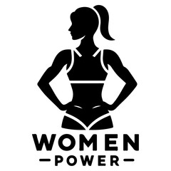 Fototapeta na wymiar Woman Gym Logo vector art illustration black color
