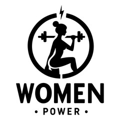 Woman Gym Logo vector art illustration black color