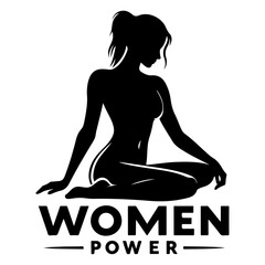 Woman Gym Logo vector art illustration black color