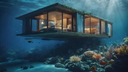 Home in Underwater Background Very cool