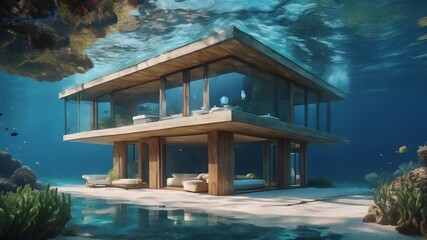 Home in Underwater Background Very cool